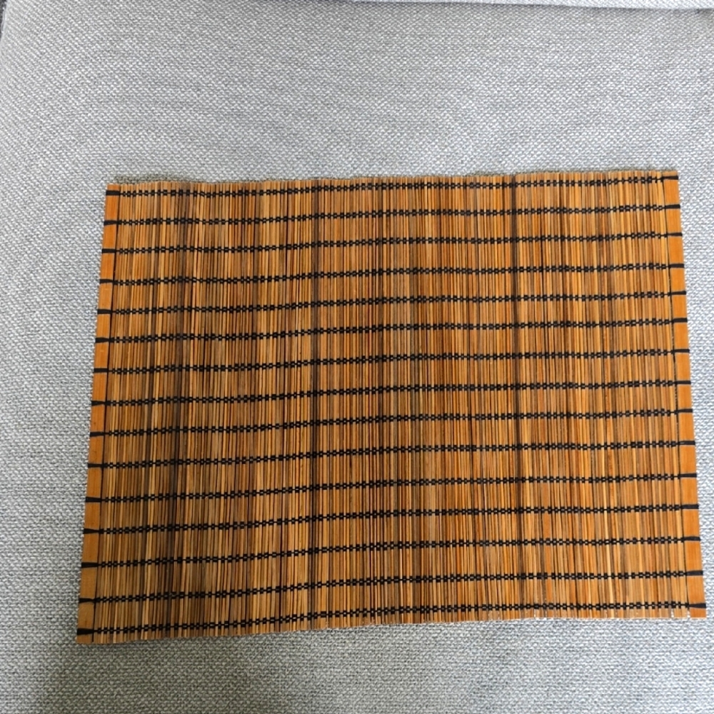 Wood Placemats with Black Stripes